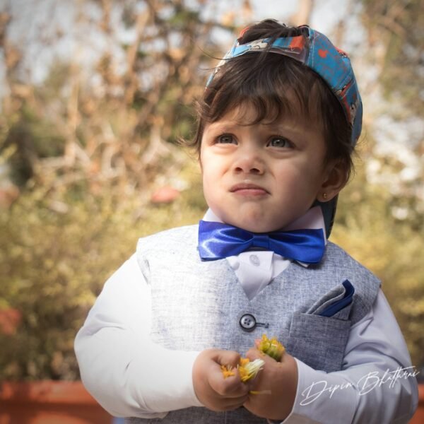 Black Kurta with Embroidered Waistcoat Set