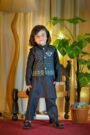 Kids kurta suit with geometric embroidered waistcoat