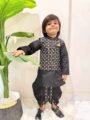 Black and gold ethnic traditional kids dhoti set