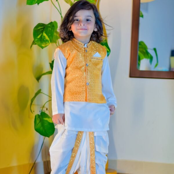 Classic Kurta Dhoti with Waistcoat Set