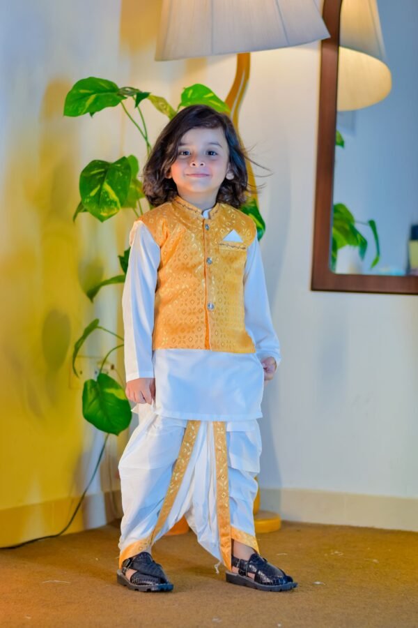 Classic Kurta Dhoti with Waistcoat Set