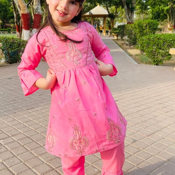 Girls Embroidered 2-Piece Suit