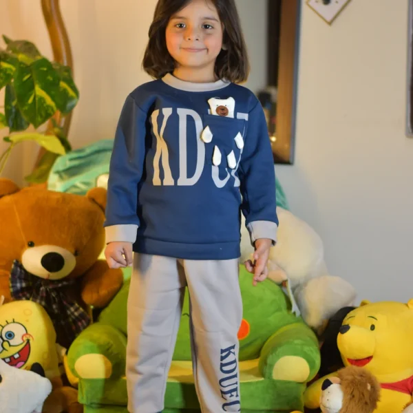 Multicolor Printed Kids Winter Fleece Suit